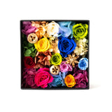 プリザーブドフラワーボックス スクウェア-ビビットミックス