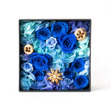プリザーブドフラワーボックス スクウェア-リッチブルー