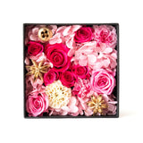 プリザーブドフラワーボックス スクウェア-ロイジーピンク