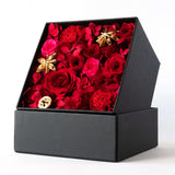 プリザーブドフラワーボックス スクウェア-ブライトレッド