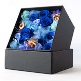 プリザーブドフラワーボックス スクウェア-リッチブルー