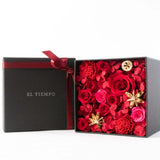 プリザーブドフラワーボックス スクウェア-ブライトレッド