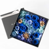 プリザーブドフラワーボックス スクウェア-リッチブルー