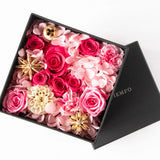 プリザーブドフラワーボックス スクウェア-ロイジーピンク